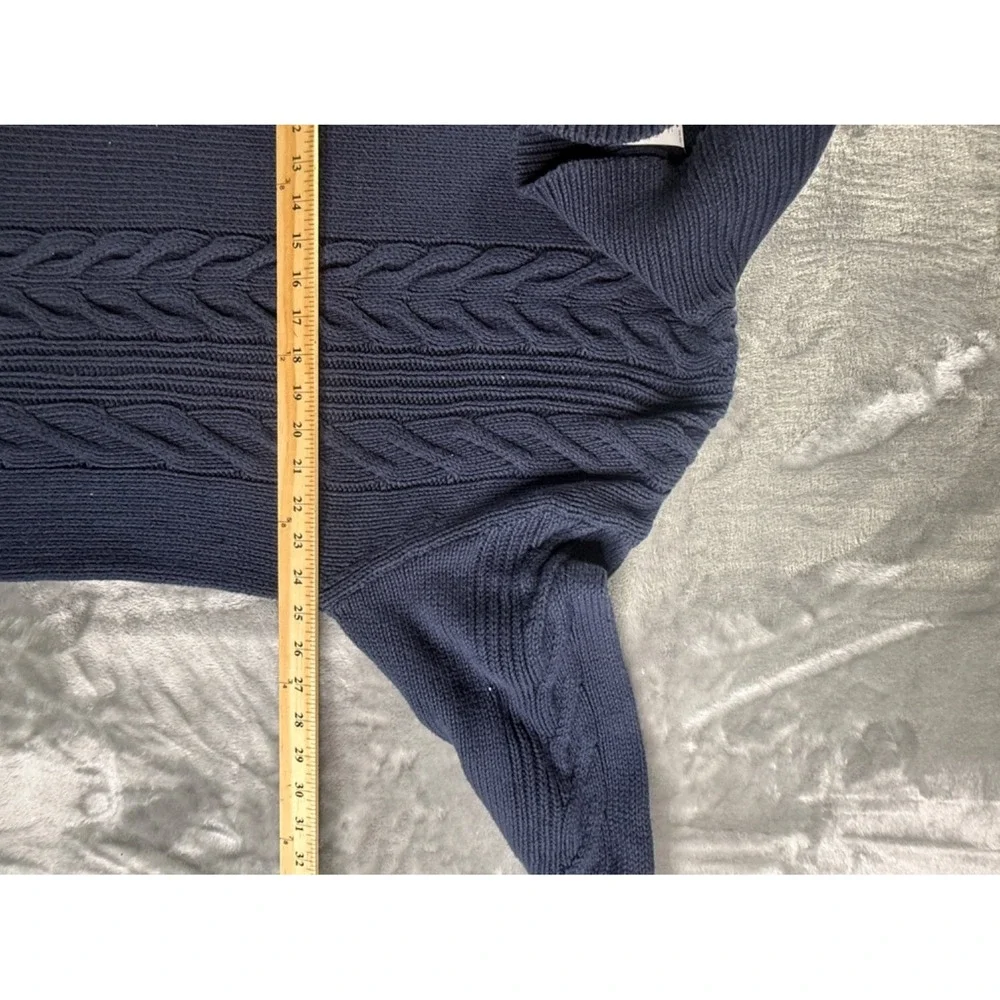 Banana Republic Organic Cotton Cable Knit Men's Sweater L Blue NWT